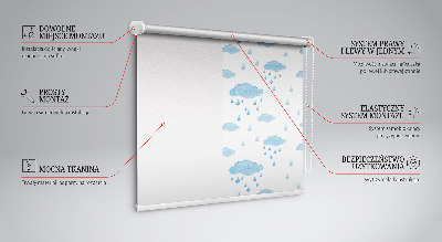 Estor enrollable con estampado de nubes y lluvia