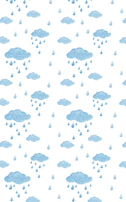 Estor enrollable con estampado de nubes y lluvia