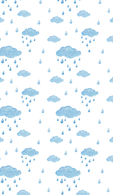 Estor enrollable con estampado de nubes y lluvia