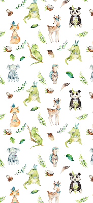 Estor enrollable para ventana con diseño de animales y plantas