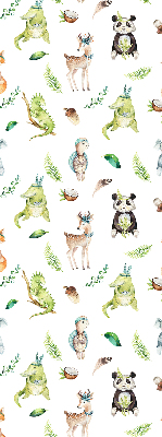 Estor enrollable para ventana con diseño de animales y plantas