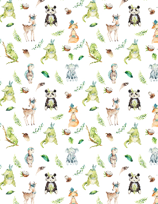 Estor enrollable para ventana con diseño de animales y plantas