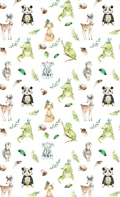 Estor enrollable para ventana con diseño de animales y plantas
