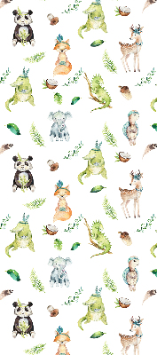 Estor enrollable para ventana con diseño de animales y plantas