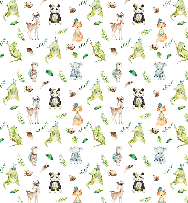 Estor enrollable para ventana con diseño de animales y plantas