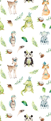 Estor enrollable para ventana con diseño de animales y plantas