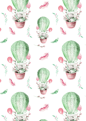 Estor enrollable para ventana con estampado de globos verdes