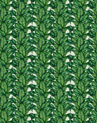 Estor enrollable con estampado de hojas verdes