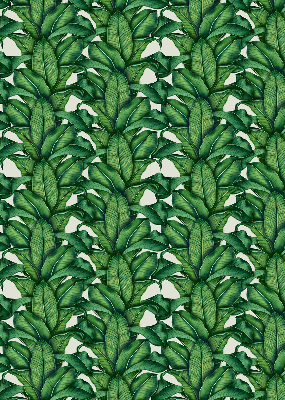 Estor enrollable con estampado de hojas verdes