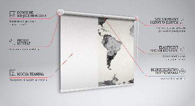 Modern roller blind con diseño de continentes negros