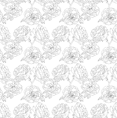 Modern roller blind con diseño de rosas dibujadas