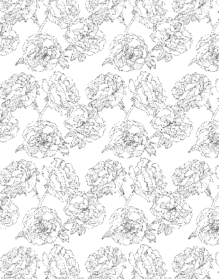 Modern roller blind con diseño de rosas dibujadas