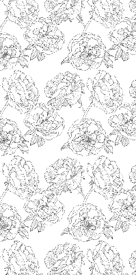 Modern roller blind con diseño de rosas dibujadas