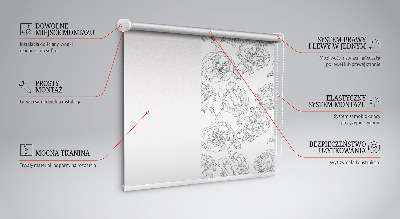 Modern roller blind con diseño de rosas dibujadas