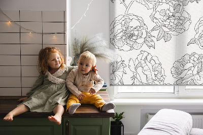 Modern roller blind con diseño de rosas dibujadas