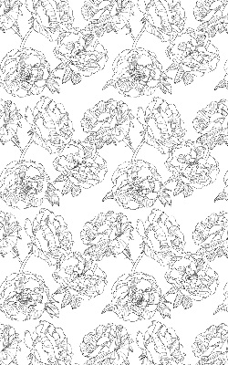 Modern roller blind con diseño de rosas dibujadas