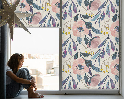 Modern roller blind con diseño de amapolas