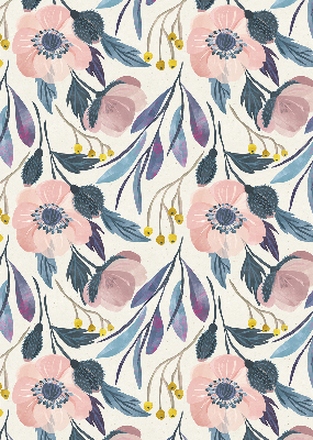 Modern roller blind con diseño de amapolas