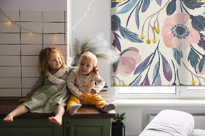 Modern roller blind con diseño de amapolas