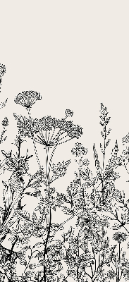 Estor enrollable con estampado de flores grises