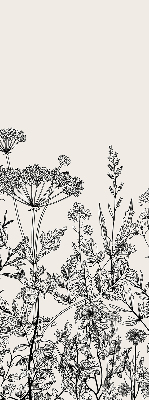 Estor enrollable con estampado de flores grises
