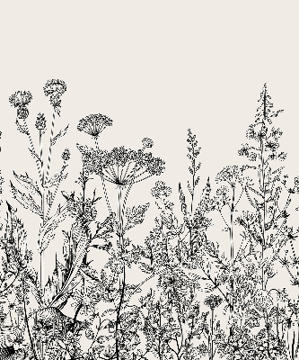 Estor enrollable con estampado de flores grises