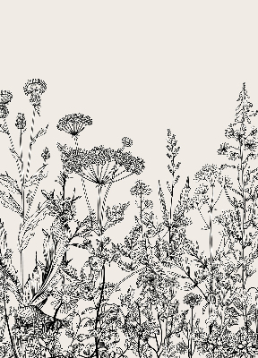 Estor enrollable con estampado de flores grises