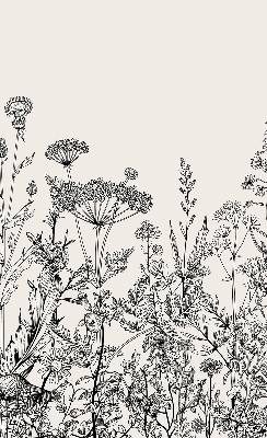 Estor enrollable con estampado de flores grises