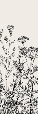 Estor enrollable con estampado de flores grises
