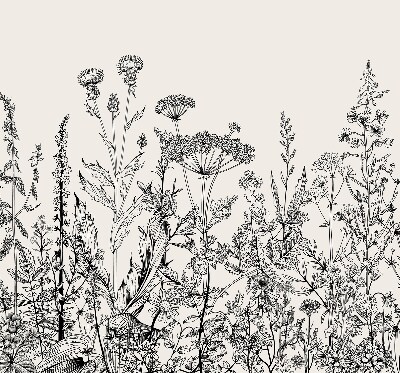 Estor enrollable con estampado de flores grises