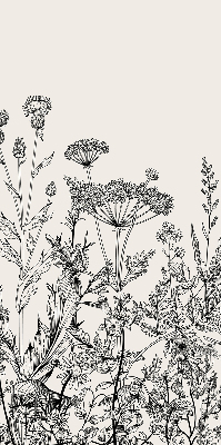 Estor enrollable con estampado de flores grises