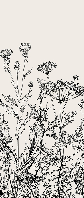 Estor enrollable con estampado de flores grises