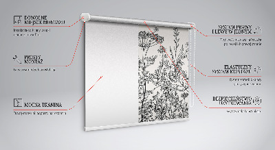 Estor enrollable con estampado de flores grises