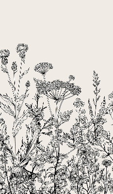 Estor enrollable con estampado de flores grises