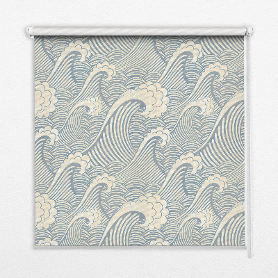 Estor enrollable para ventana con diseño de olas de agua