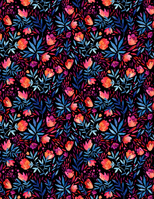 Estor enrollable para ventana con estampado de amapolas