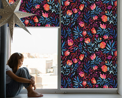 Estor enrollable para ventana con estampado de amapolas