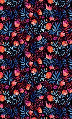 Estor enrollable para ventana con estampado de amapolas
