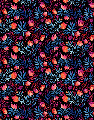 Estor enrollable para ventana con estampado de amapolas