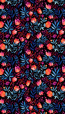 Estor enrollable para ventana con estampado de amapolas