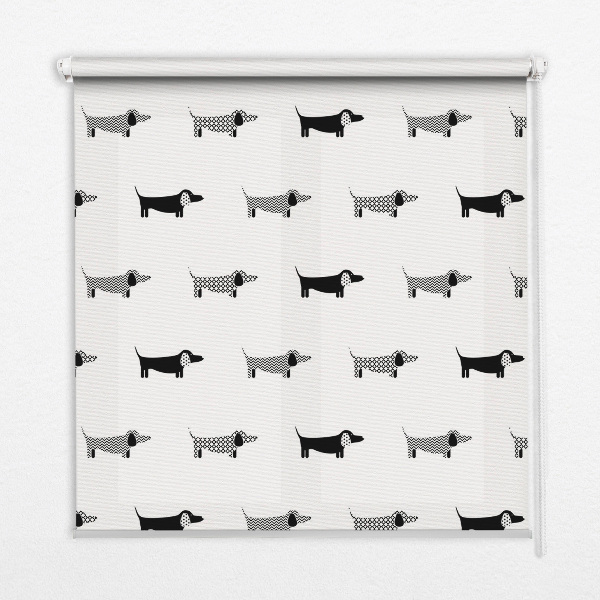 Estor enrollable para ventana con diseño de perros de tiro