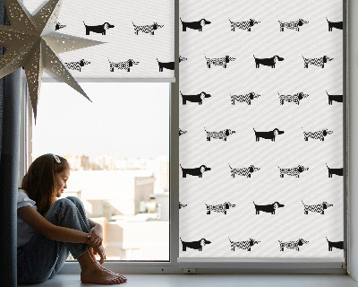 Estor enrollable para ventana con diseño de perros de tiro