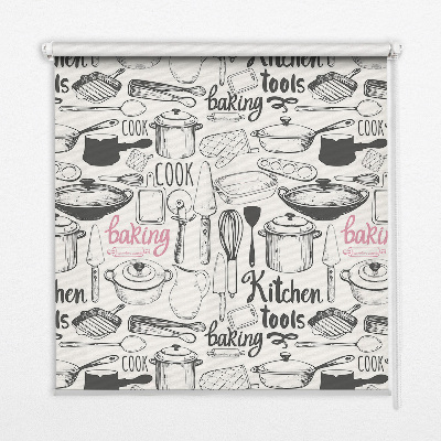 Estor enrollable con motivos para cocina
