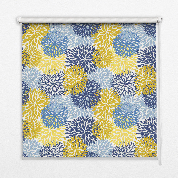 Modern roller blind con estampado de plantas pintadas