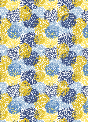 Modern roller blind con estampado de plantas pintadas