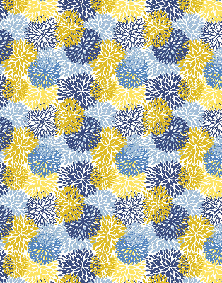 Modern roller blind con estampado de plantas pintadas