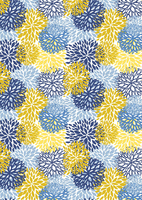 Modern roller blind con estampado de plantas pintadas