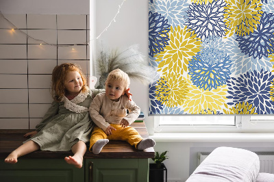 Modern roller blind con estampado de plantas pintadas