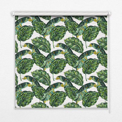 Modern roller blind con diseño de hojas exóticas