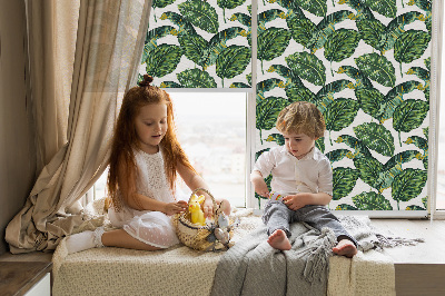 Modern roller blind con diseño de hojas exóticas